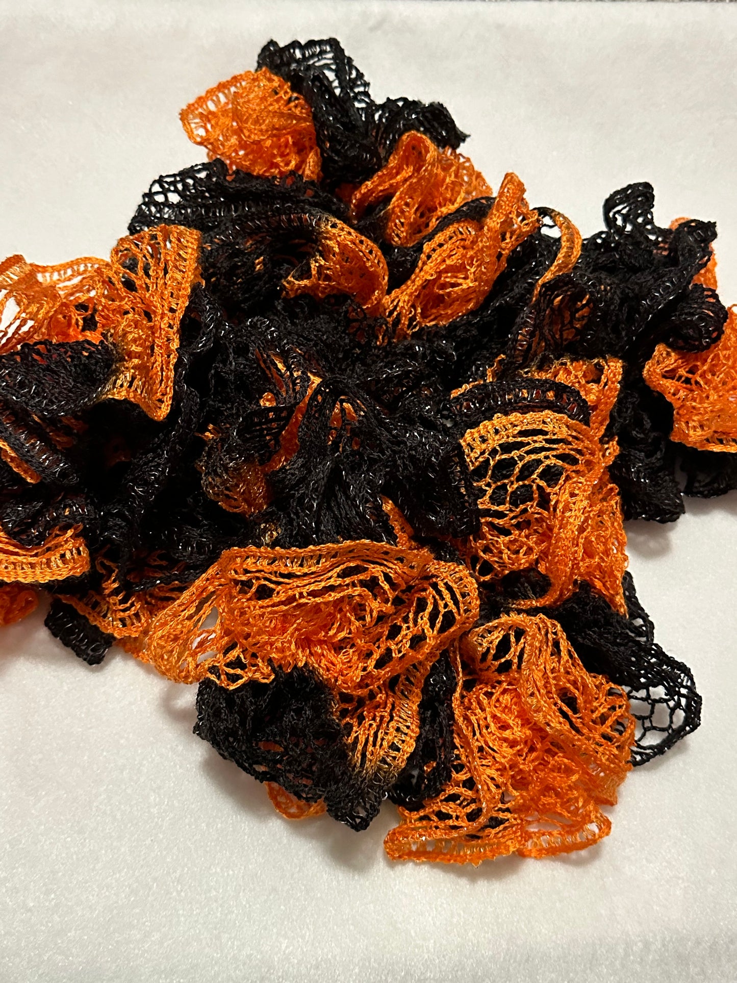 Orange & Black Ruffled Scarf