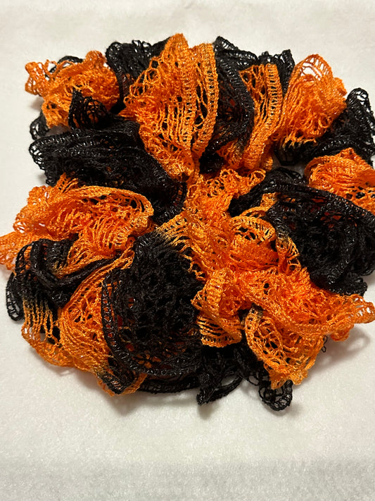 Orange & Black Ruffled Scarf