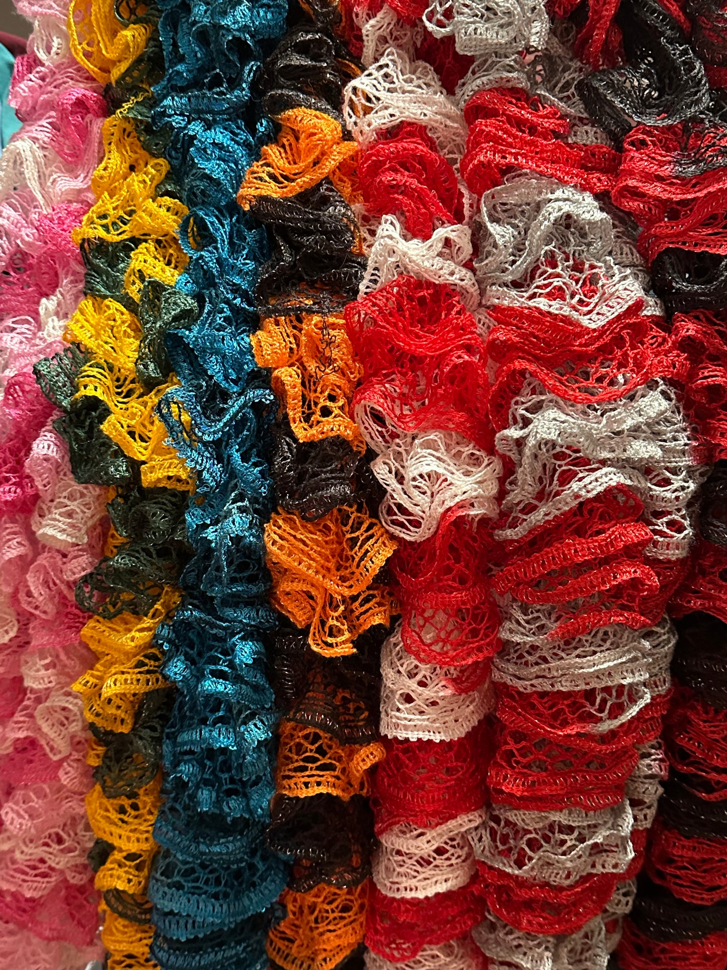 Orange & Black Ruffled Scarf